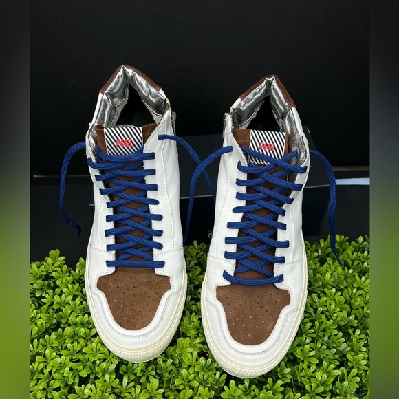 P448 Other - P448 Men White and Brown Suede High-Top Sneakers. Italian leather size 43
